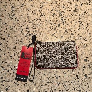 Coach Disney x Keith Haring Black & White Wristlet NWT